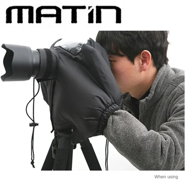 【韓國馬田Matin】防水單眼相機雨衣海棉隔音罩M-6398(防寒保暖單反防塵罩