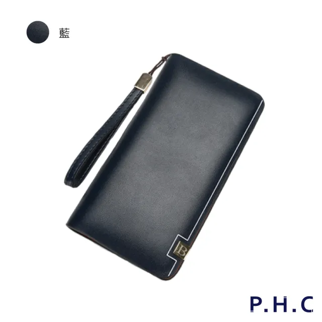 【PHC】休閒大容量手掛長夾(深棕色 / 黑色 / 藍色)