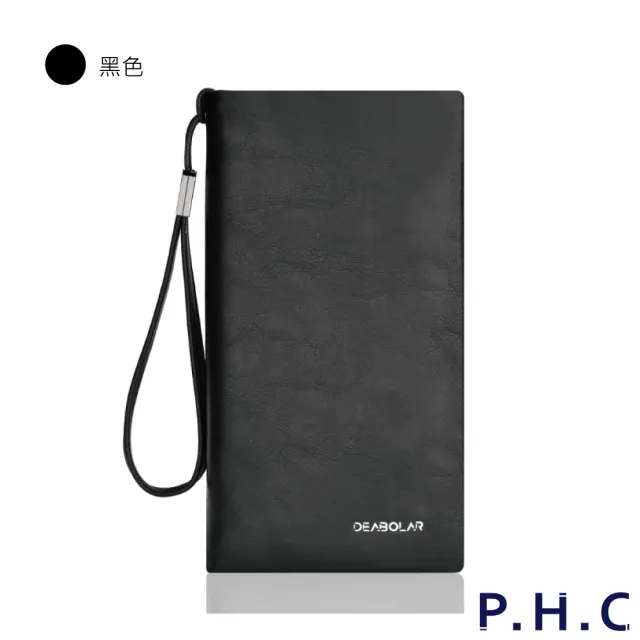 【PHC】休閒商務復古大容量手拿錢包(黑色 / 灰色 / 棕色)