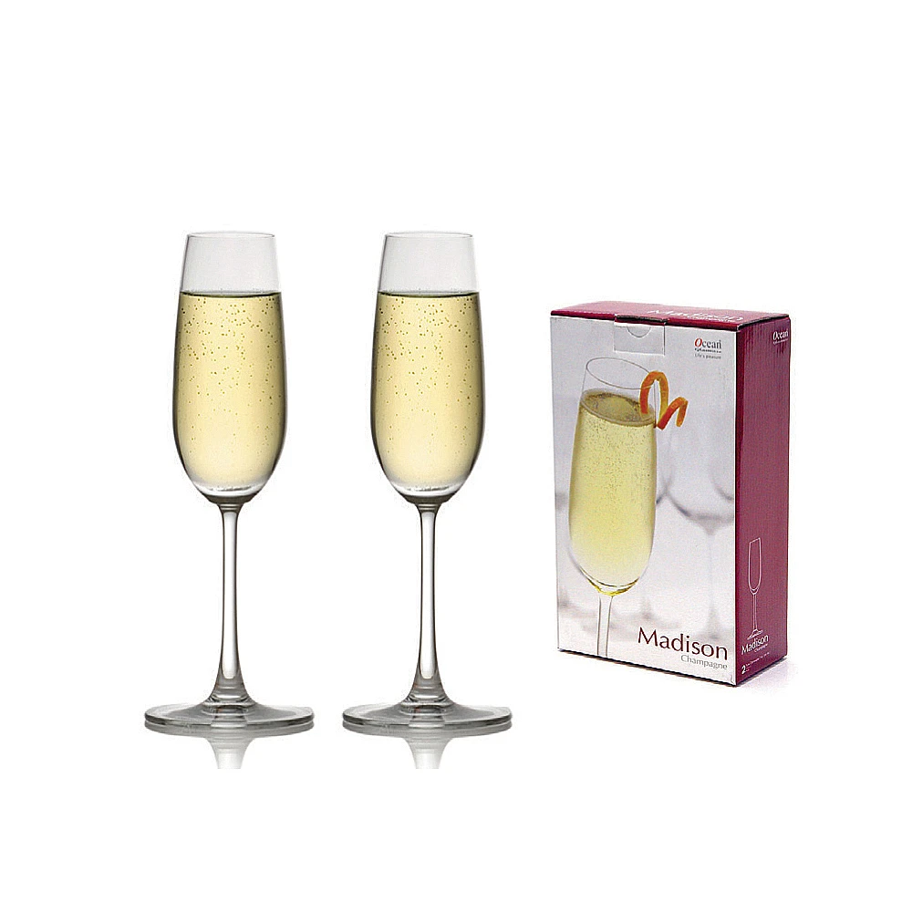 【Ocean】麥德遜香檳杯 210ml 2入禮盒組 BAF07-2(香檳杯)