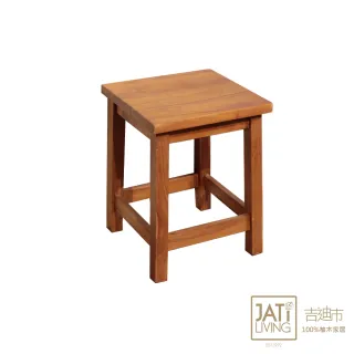 【吉迪市柚木家具】全柚木簡約方型椅凳/矮凳 ETCH011(原始紋理 森林自然系 簡約 板凳)