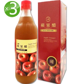 【台糖】蘋果醋3瓶組(600ml/瓶)