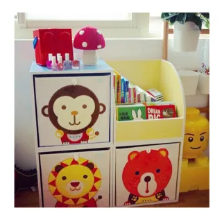 【MyTolek童樂可】藏寶盒 2件組-熊+猴(收納小幫手 IKEA組合櫃適用)