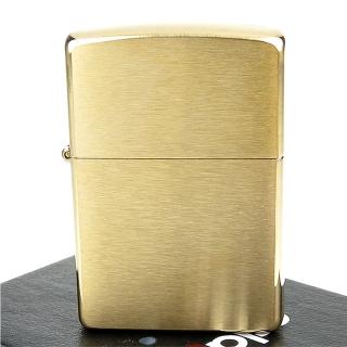 【Zippo】美系~Solid Brass~拉絲打磨金色霧面打火機