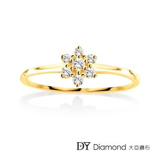 【DY Diamond 大亞鑽石】L.Y.A輕珠寶 18黃K金 捧花 鑽石線戒