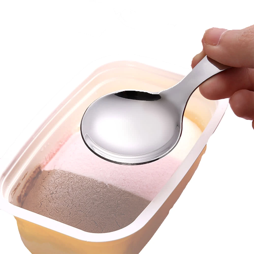 【瑞典廚房】304不鏽鋼 圓勺 冰淇淋湯匙 點心匙 甜點匙 湯匙 餐具(9cm)