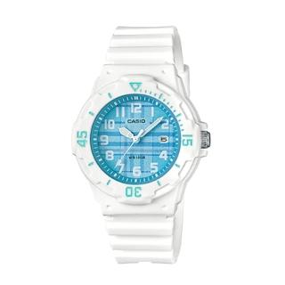 【CASIO 卡西歐】小巧指標錶 橡膠錶帶 天藍 防水100米(LRW-200H-2C)
