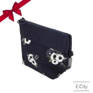 【E.City】買一送一-多功能日式印花質感化妝零錢收納包(共2入)