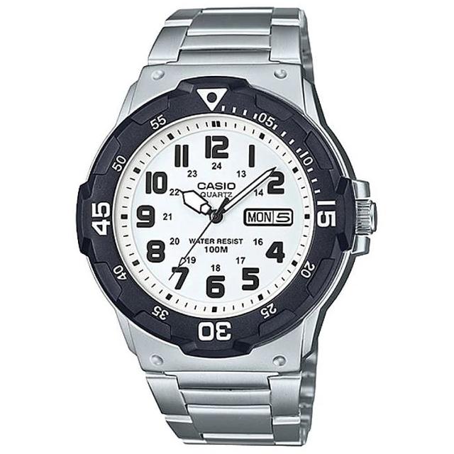 【CASIO 卡西歐】潛水風DIVER LOOK系列不鏽鋼錶-數字白面(MRW-200HD-7B)