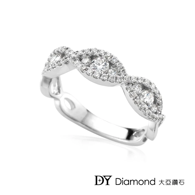【DY Diamond 大亞鑽石】18K金 0.56克拉 D/VS1 華麗風格鑽石線戒