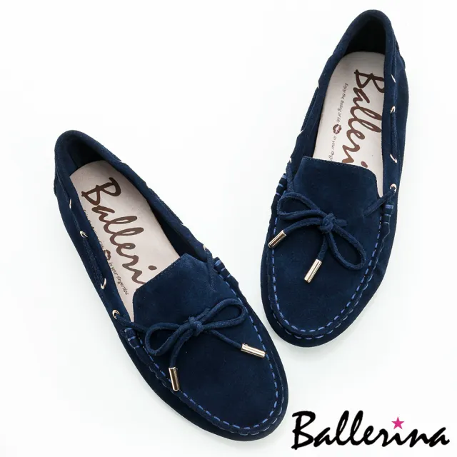 【Ballerina】牛麂皮綁帶蝴蝶帆船莫卡辛鞋(共十四色)