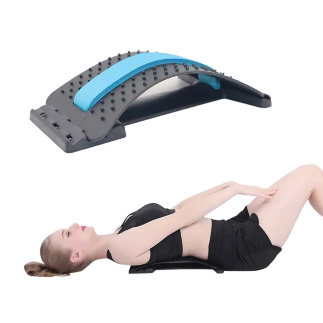 【原生良品】健康躺靠兩用背部按摩腰椎伸展器/矯正坐姿腰靠板(藍色)/