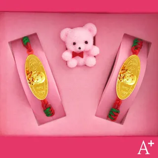 【A+】天使寶寶 9999純黃金手牌套組彌月禮盒-0.1錢
