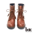 【bac】時尚玩家 -2WAY單寧翻摺綁帶短靴(棕色)