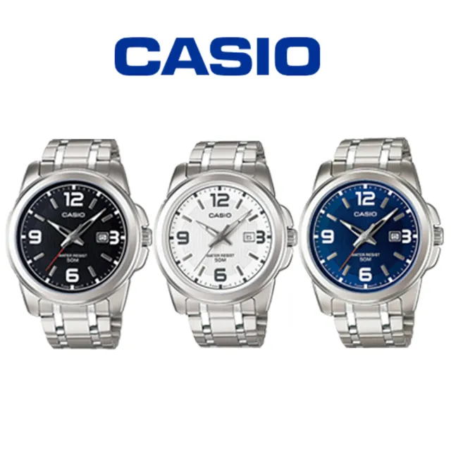 【CASIO 卡西歐】MTP-1314D 低調穩重日期視窗顯示防水鐵帶男士手錶