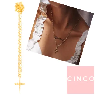 【CINCO】葡萄牙精品 CINCO Newbella necklace 24K金十字架項鍊 經典款(925純銀)