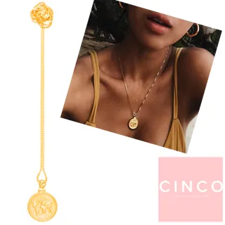 【CINCO】葡萄牙精品 GINGER NECKLACE 24K金硬幣項鍊 世界地圖款(925純銀)