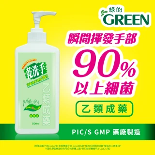 【Green 綠的】乾洗手潔手凝露500ml(乙類成藥)