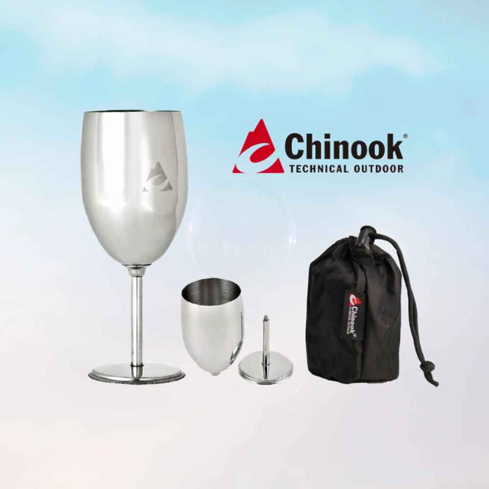 【Chinook】不鏽鋼紅酒杯(露營登山用具)