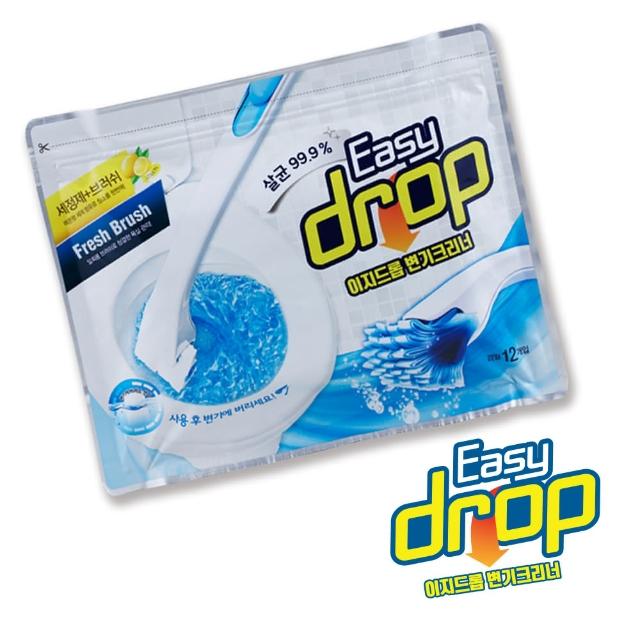 【韓國EASYDROP】不沾手拋棄式馬桶刷補充包(檸檬香12刷頭入)