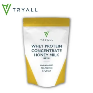 【台灣 TRYALL】濃縮乳清蛋白500g/袋-蜂蜜牛奶