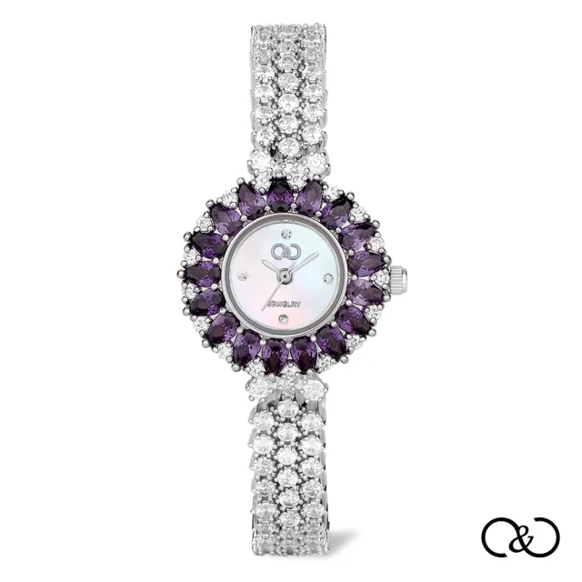 【C&C】雛菊晶燦腕錶(紫羅蘭色+鋯石+ 施華洛)
