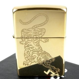 【Zippo】美系~Tattoo Tiger-虎紋圖案光澤蝕刻加工打火機