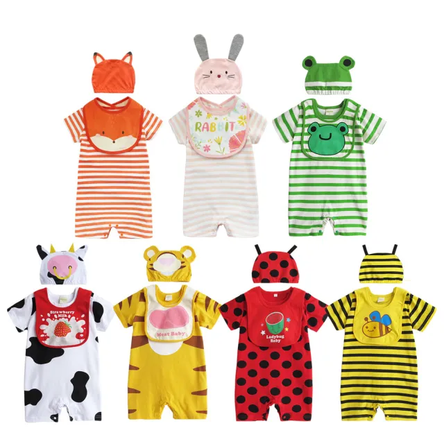 【Baby童衣】動物造型連身衣 三件套 90065(共7色)