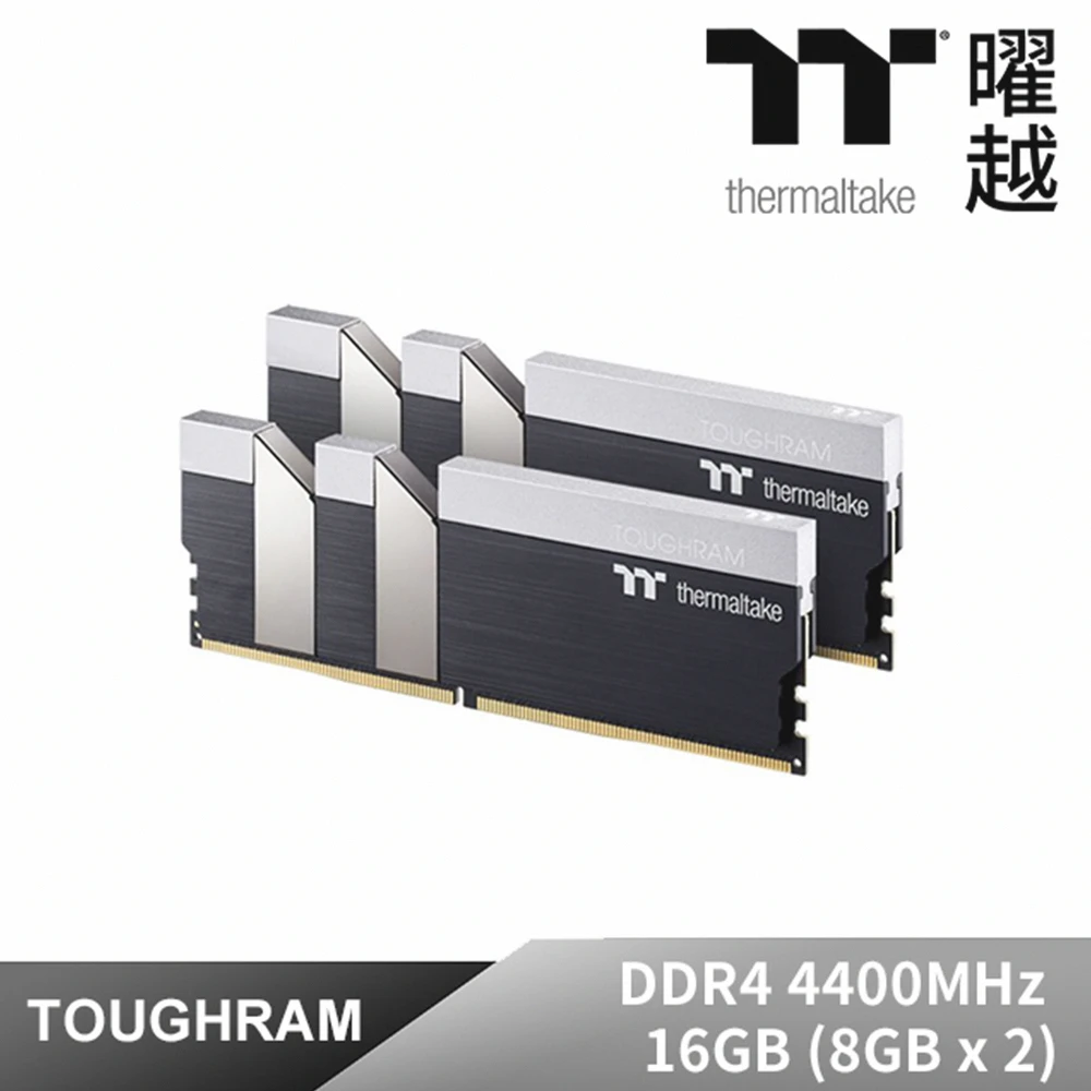 【Thermaltake 曜越】TOUGHRAM 鋼影 記憶體 DDR4 4400MHz 16GB 8GBx2(R017D408GX2-4400C19A)