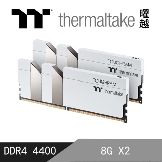 【Thermaltake 曜越】TOUGHRAM 鋼影 記憶體 DDR4 4400MHz 16GB 8GBx2 白色(R020D408GX2-4400C19A)