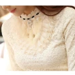 【WINCEYS】摩登加絨保暖精美蕾絲襯衫(精美蕾絲款/七分袖兔毛款)