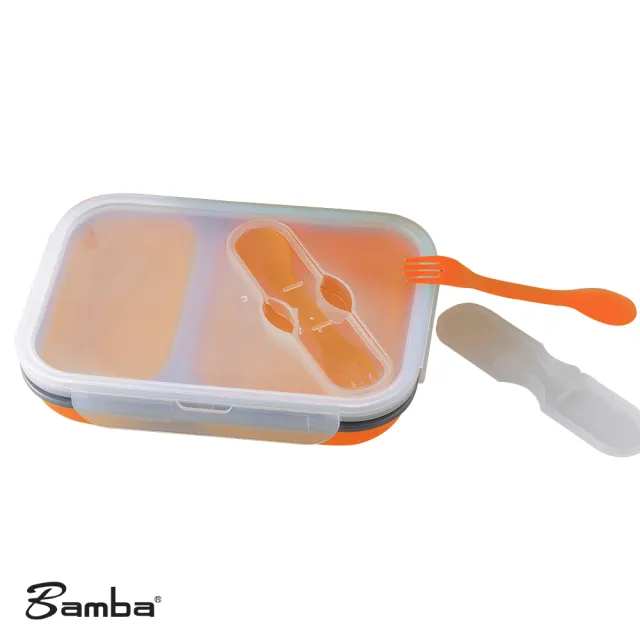 【Bamba】矽膠摺疊便當盒(二格式)