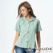 【VAUDE】女短袖條紋襯衫(VA-06052綠條/吸溼排汗/透氣舒適/簡約質感/零碼出清)