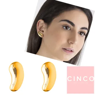 【CINCO】葡萄牙精品 Monique Earrings 925純銀鑲24K金 豆豆耳環(925純銀24K金)