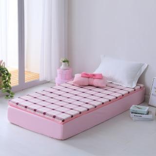 【LAMINA】經典格紋透氣床墊5cm-紅(單人)