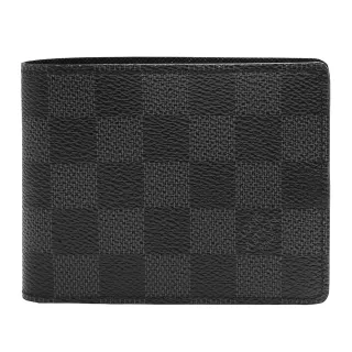 【Louis Vuitton 路易威登】N63261 經典棋盤格Slender Geldborse對折短夾(灰X黑/8卡)