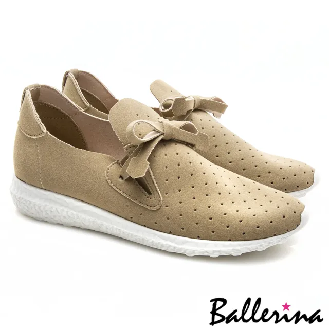 【Ballerina】熱帶雨林探險 • 鏤空洞洞零悶著綁帶休閒鞋(可可)