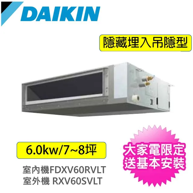 Daikin 大金 9 10坪隱藏風管埋入型變頻冷暖分離式冷氣 Rxv60svlt Fdxv60rvlt Momo購物網