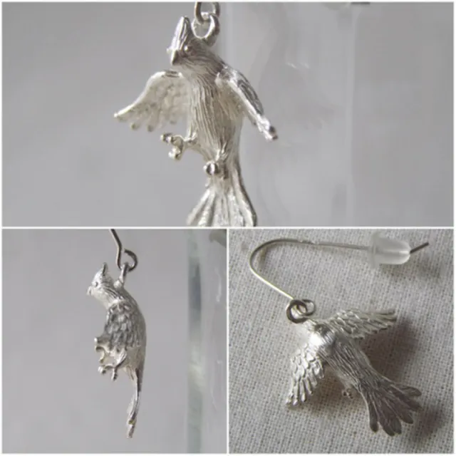 【Marship】日本銀飾品牌 鸚鵡耳環 展翅飛翔款 925純銀 亮銀款 針式耳環(耳環)