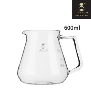 【TIMEMORE 泰摩】咖啡玻璃分享壺-600ml(耐熱手工玻璃吹製壺身標示精準容量)
