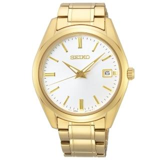 【SEIKO 精工】CS簡約時尚手錶-白金39mm(SUR314P1/6N52-00A0K)