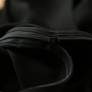 【初色】法式設計感拼接洋裝-黑色-98707(M-2XL可選)