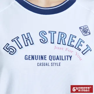 【5th STREET】女斜切美式寬版短袖T恤-白色