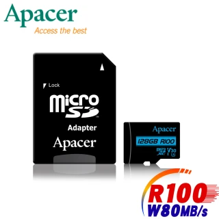 【Apacer 宇瞻】128GB MicroSDXC R100/W80MB UHS-I U3(V30 4K記憶卡)