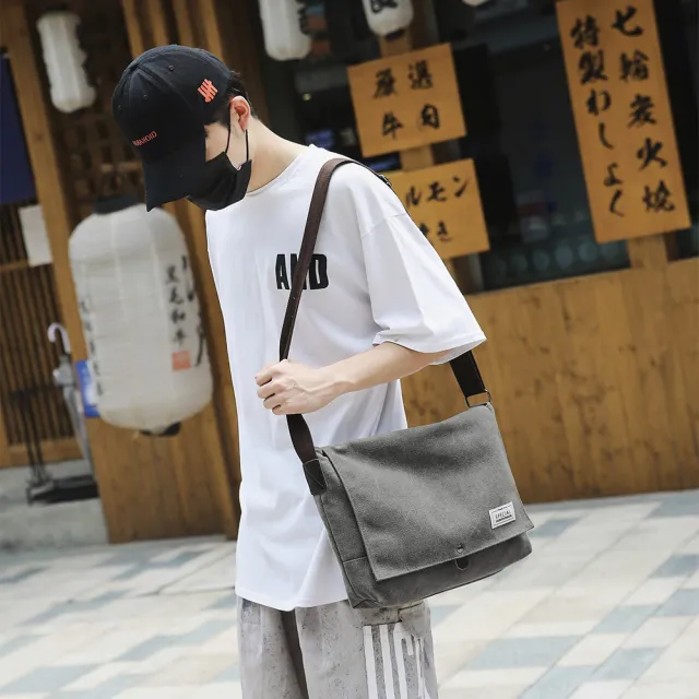 E City 日系復古帆布休閒書包 大容量收納更多 Momo購物網