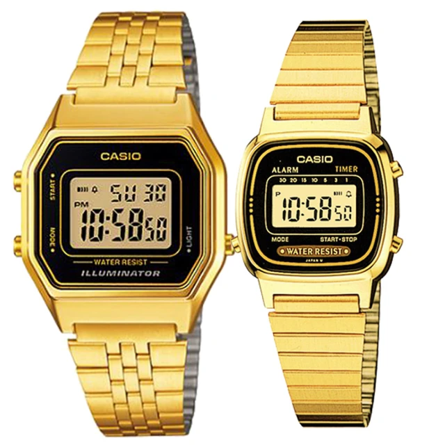 【CASIO 卡西歐】簡約時尚男女對錶(LA-680WGA-1 +LA-670WGA-1)