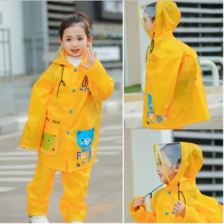 【Baby童衣】任選 兒童兩件式雨衣 雨衣雨褲套裝 88076(黃色)