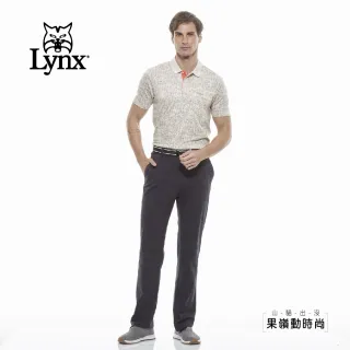 【Lynx Golf】男款吸濕排汗夏季海洋印花胸袋款短袖POLO衫/高爾夫球衫(卡其色)