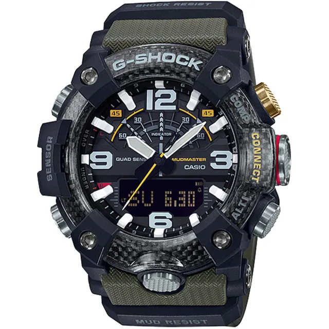 【CASIO 卡西歐】G-SHOCK  MUDMASTER藍芽連線雙顯手錶(GG-B100-1A3)