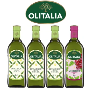 【Olitalia奧利塔】精緻橄欖油+葡萄籽油品味組(1000mlx4瓶)